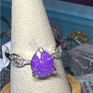 Dazzling Purple Gemstone Silver Ring